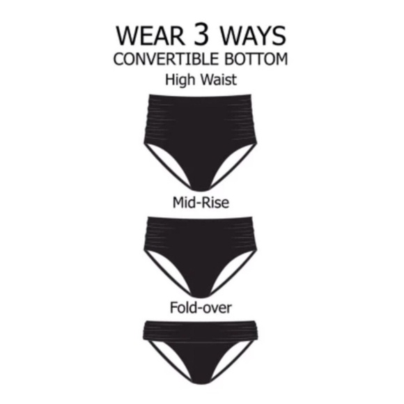 Anne Cole *NWT* Convertible High Waist Shirred Swim Bottom, Sunshine Floral - Picture 14 of 15